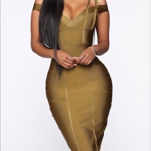 Brand New Olive Bandage Dress